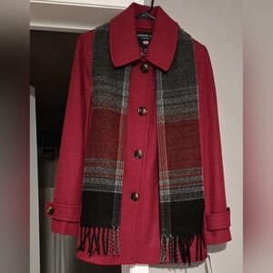 London Fog Single Breasted Coat And Scarf #1090